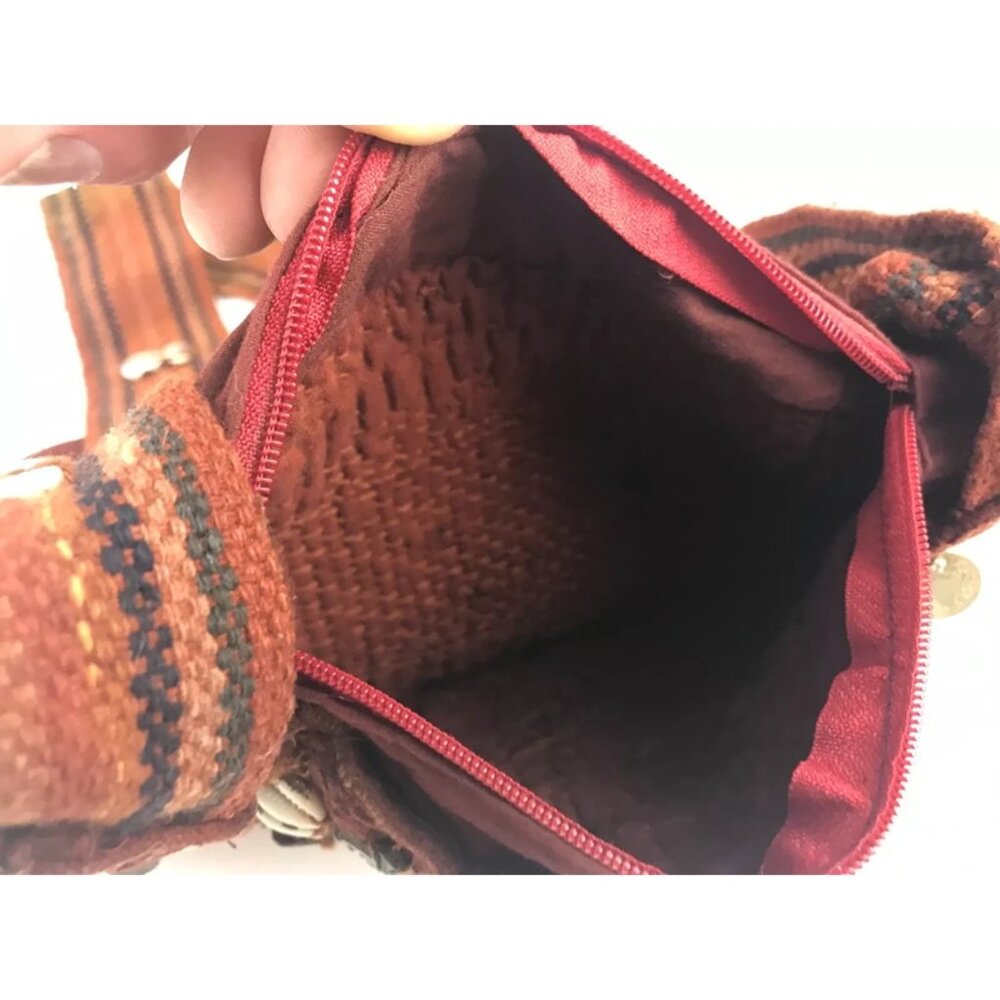 Red‎ Zipper Ethnic Handcrafted Kutch Embroidered Shoulder Sling Bag - Picture 7 of 9